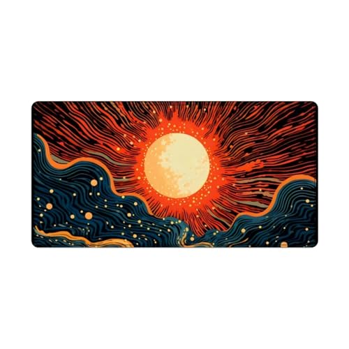 Mauspad XXL Gaming 900x400 mm Schreibtischunterlage, Sonnenuntergang Gamer Mouse Pad, Spezielle Oberfläche Verbessert Präzision und Geschwindigkeit, rutschfeste Gummibasis von ChaiRy