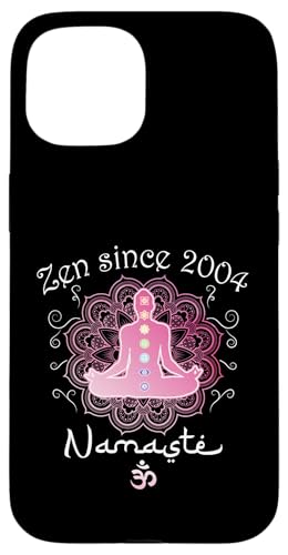 Hülle für iPhone 15 Zen Since 2004 - 21 Years of Peace and Harmony von Chakras Aligned with Namaste Mindfulness Store