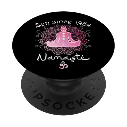 Zen Since 1954 - 71 Years of Tranquil Wisdom PopSockets Klebender PopGrip von Chakras Aligned with Namaste Mindfulness Store