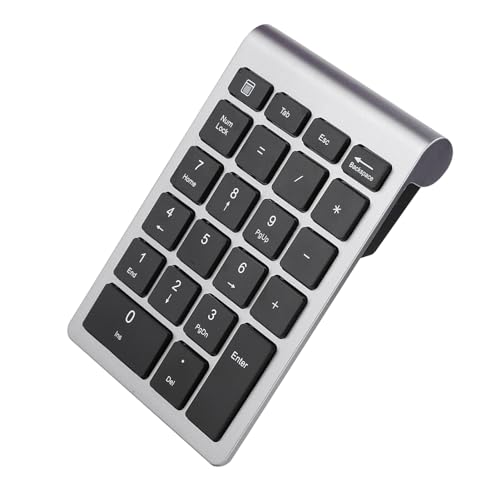 Changor Wiederaufladbare, Numerische Tastatur, mit Empfänger, Dünne -Tastatur, für Laptop-Desktop (Eisengrau) von Changor