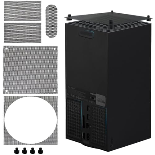 Chanvoo Staubfilter kompatibel mit Xbox Series X, Zubehör mit 4 Silikonstopfen und 4 PVC-Netzen, hochdichtes, atmungsaktives Metallgeflecht, Schutz von Chanvoo