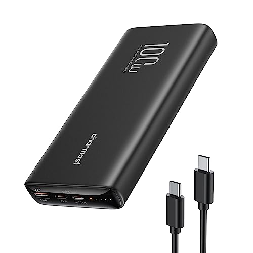 Charmast Powerbank PD 100W 20000mAh Power Delivery USB C Externer Akku Quick Charge 3.0 Ladegerät kompatibel mit Laptop MacBook Pro,Dell XPS,Lenovo,iPhone 11/XS/X/XR,Huawei,Samsung,mehr Smartphone von Charmast