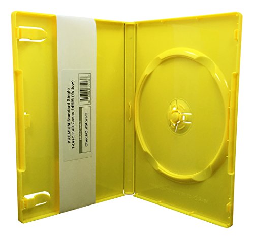 checkoutstore Premium Standard Single 1-disc DVD Hüllen 14 mm 25 Units gelb von CheckOutStore