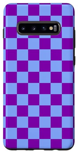 Hülle für Galaxy S10+ Schachbrett Kariert Karo Muster Lila Blau von Checkered Checked Check Pattern Designs