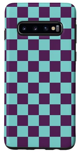 Hülle für Galaxy S10 Schachbrett Kariert Karo Muster Lila Blau von Checkered Checked Check Pattern Designs