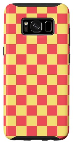 Hülle für Galaxy S8 Schachbrett Karo Karo Karo Muster rot gelb von Checkered Checked Check Pattern Designs