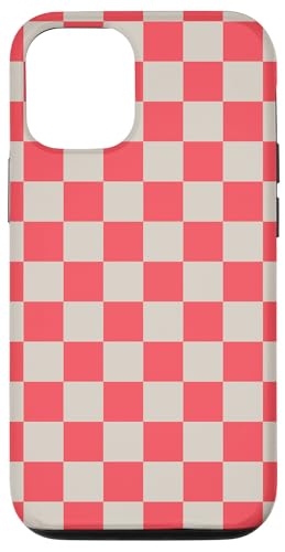 Hülle für iPhone 12/12 Pro Schachbrett Kariert Karomuster Rot Grau Farbe von Checkered Checked Check Pattern Designs