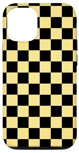 Hülle für iPhone 13 Pro Schachbrett kariert kariert Karo Muster schwarz gelb von Checkered Checked Check Pattern Designs