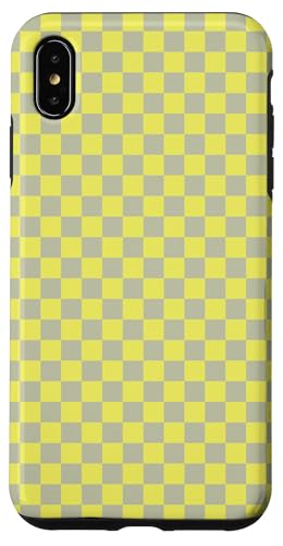 Hülle für iPhone XS Max Schachbrett Kariert Karo Muster Grau Gelb von Checkered Checked Check Pattern Designs
