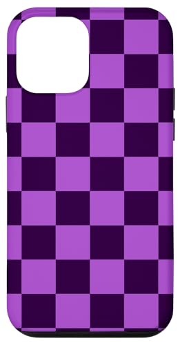 Hülle für iPhone 12 mini Karierte Rennflagge mit violettem Orchideenmuster von Checkered Lover