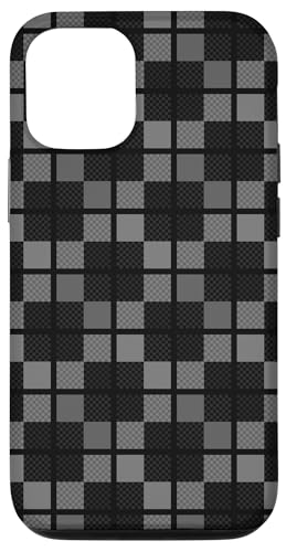 Hülle für iPhone 15 Pro Schwarz Grau Schachbrettmuster Schach Karierte Rennflagge von Checkered Lover