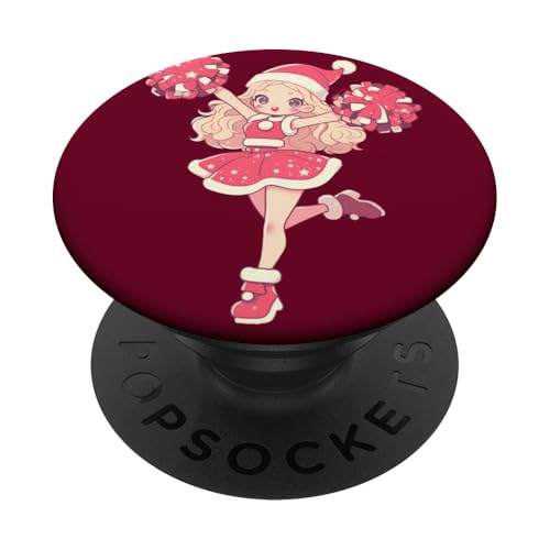 Weihnachten Cheerleading Santa Cheerleader Xmas Cheerleading PopSockets mit austauschbarem PopGrip von Cheerleading Geschenk für Cheerleader