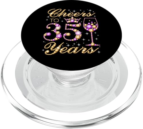 Ein Hoch auf die 35. Geburtstagsparty der 35-jährigen Königin PopSockets PopGrip für MagSafe von Cheers It's My Birthday Queen's Birthday Party