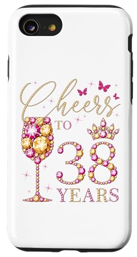 Hülle für iPhone SE (2020) / 7 / 8 Ein Hoch auf 38 Jahre, 38 Jahre alte Frauen, Königin zum 38. Geburtstag von Cheers To My Birthday Queens Bday Party