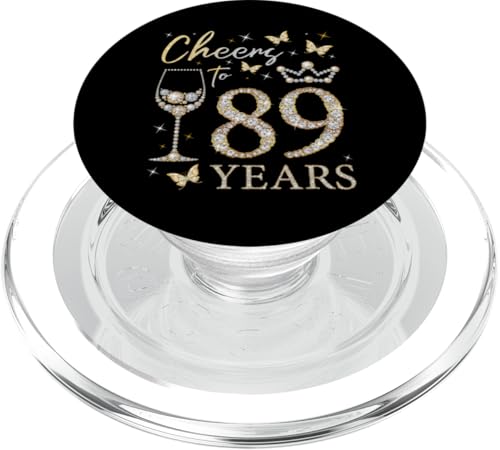 Ein Hoch auf die 89-jährige Geburtstagsparty Woman Queen zum 89. Geburtstag PopSockets PopGrip für MagSafe von Cheers for Queens Birthday