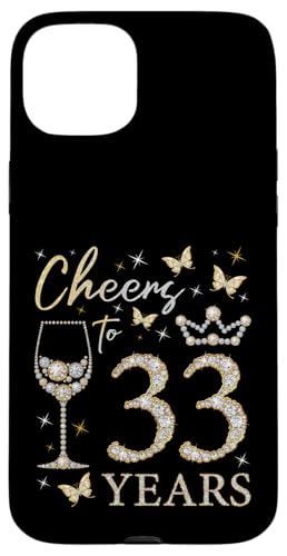 Ein Hoch auf die Geburtstagsparty der 33-jährigen Frau Queen zum 33. Geburtstag Hülle für iPhone 15 Plus von Cheers for Queens Birthday