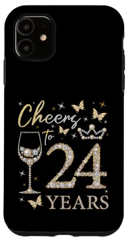 Hülle für iPhone 11 Ein Hoch auf die 24-jährige Geburtstagsparty Woman Queen zum 24. Geburtstag von Cheers for Queens Birthday