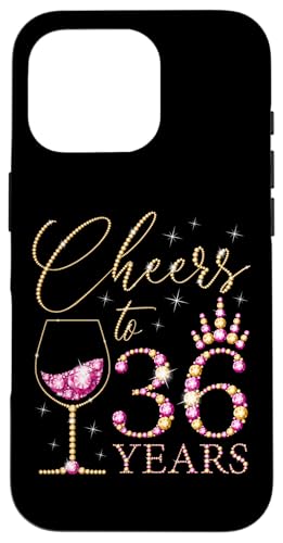 Ein Hoch auf 36-jährige Frauen zum 36. Geburtstag, Frauen, Königinnen, Geburtstag Hülle für iPhone 16 Pro von Cheers to My Birthday Golden Yellow & Pink