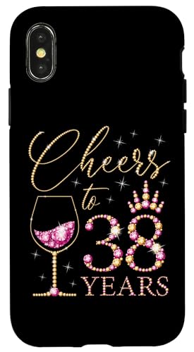 Ein Hoch auf 38 Jahre alte Frauen zum 38. Geburtstag, Frauen, Königinnen, Geburtstag Hülle für iPhone X/XS von Cheers to My Birthday Golden Yellow & Pink