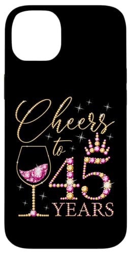 Ein Hoch auf 45-jährige Frauen zum 45. Geburtstag, Frauen, Königinnen, Geburtstag Hülle für iPhone 14 Plus von Cheers to My Birthday Golden Yellow & Pink