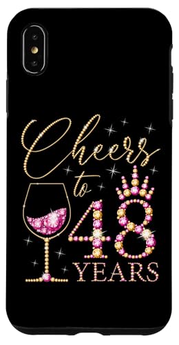 Ein Hoch auf 48 Jahre alte Frauen zum 48. Geburtstag, Frauen, Königinnen, Geburtstag Hülle für iPhone XS Max von Cheers to My Birthday Golden Yellow & Pink