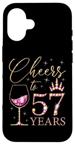 Ein Hoch auf 57-jährige Frauen zum 57. Geburtstag, Frauen, Königinnen, Geburtstag Hülle für iPhone 16 von Cheers to My Birthday Golden Yellow & Pink