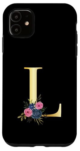 Niedliches Monogramm Initiale farbige Buchstaben Blumen Großbuchstaben L Hülle für iPhone 11 von Cheffsspecials Floral Cute Monogram Initials