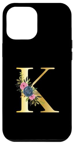 Niedliches Monogramm Initiale farbige Buchstaben Blumen Großstadt K Hülle für iPhone 12 Pro Max von Cheffsspecials Floral Cute Monogram Initials