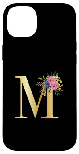 Niedliches Monogramm Initiale farbige Buchstaben Blumen Großstadt M Hülle für iPhone 14 Plus von Cheffsspecials Floral Cute Monogram Initials