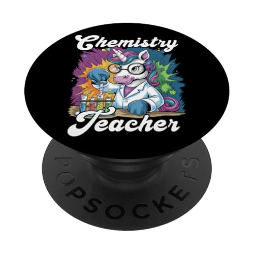 Chemielehrer Wissenschaft Einhorn Labor Unterricht Chemiker PopSockets Klebender PopGrip von Chemistry Teacher Science Chemist Student