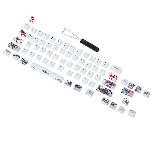 ChengyuWei PBT-Tastenkappen-Set für 60% mechanische Tastaturen – 71 Tasten, Farbstoff – Sublimation, geeignet für Gamer (English-Korean) von ChengyuWei