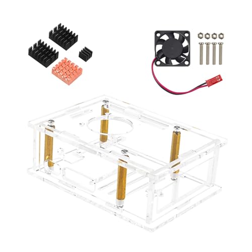 Chenxi Studio Für RaspberryPi5 transparente Acryl-Hülle, transparente Box, Mainboard-Displayschutz mit optionalen Kühlkörpern von Chenxi Studio