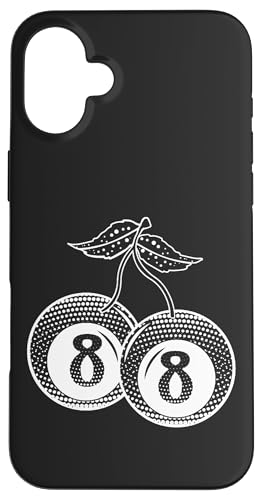 Hülle für iPhone 16 Plus Gothic Goth 8 Billardkugel Kirsche Muster Kirsche 8 Ball von Cherry Decor Cute And Kawaii Pattern Colorful