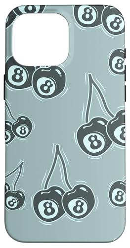 Hülle für iPhone 16 Pro Max Muster Grün 8 Billardkugel Kirschmuster Kirsche 8 Ball von Cherry Decor Cute And Kawaii Pattern Colorful