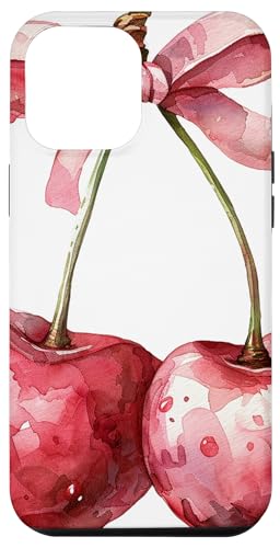 Hülle für iPhone 12 Pro Max Girly || Schleife in Aquarell|| Kokette || Ästhetische rosa Schleife von Cherry Pink Bow Soft Girl theme