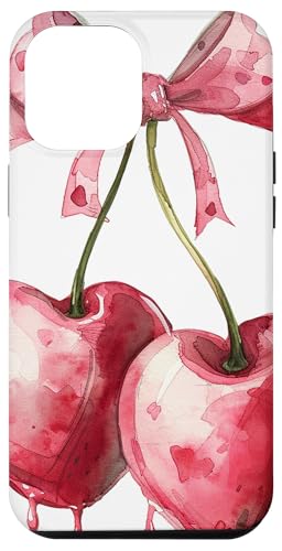 Hülle für iPhone 12 Pro Max Girly || Schleife in Aquarell || Kokette || Ästhetische rosa Schleife von Cherry Pink Bow Soft Girl theme