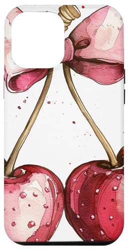 Hülle für iPhone 13 Pro Max Girly || Schleife in Aquarell || Kokette || Ästhetische rosa Schleife von Cherry Pink Bow Soft Girl theme