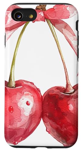Hülle für iPhone SE (2020) / 7 / 8 Girly || Schleife in Aquarell|| Kokette || Ästhetische rosa Schleife von Cherry Pink Bow Soft Girl theme