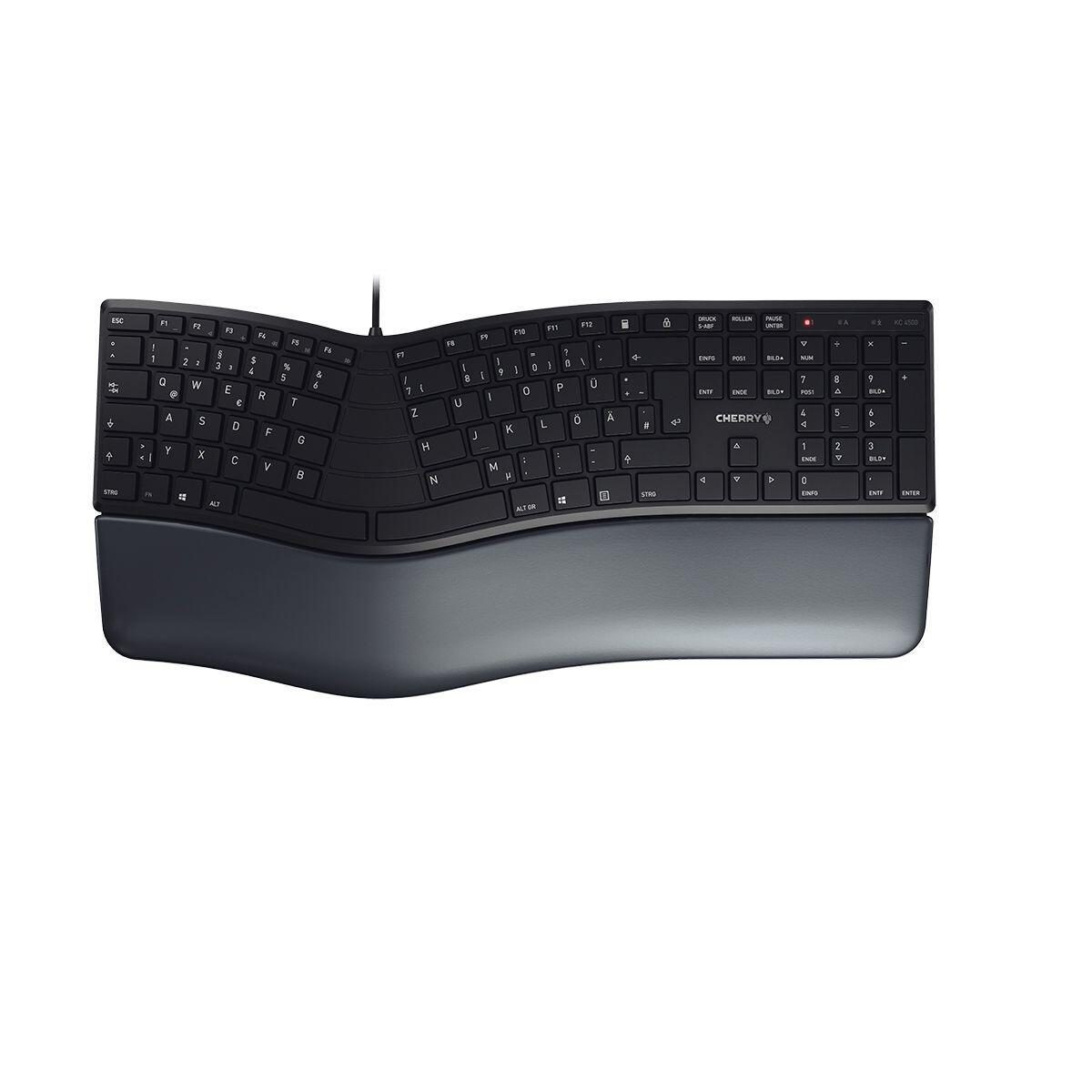 CHERRY KC 4500 ERGO kabelgebundene ergonomische Tastatur, schwarz von Cherry