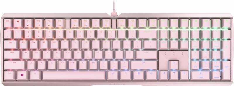 CHERRY MX Board 3.0S RGB - Volle Gr��e (100%) - USB - Mechanischer Switch - QZERTY - RGB-LED - Pink (G80-3874HYBEU-9) von Cherry