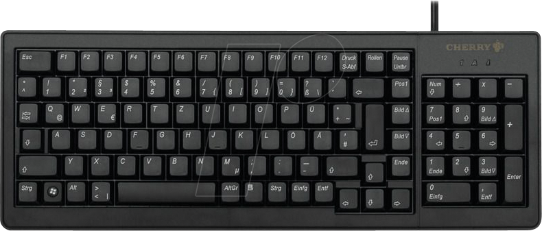 G84-5200LCMDE-2 - Tastatur, USB, schwarz, kompakt von Cherry