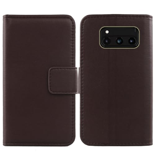 Cheshaoping Echt Leder Tasche Für Volla Phone Quintus 6.78" Hülle Handy Flip Lederhülle Handyhülle Kartenfächer Schutz Premium Case Cover Etui (Dark Braun) von Cheshaoping