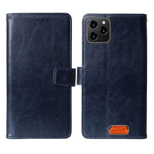 Cheshaoping Premium Flip Leder Tasche Schütz Hülle Handy Case Für SAIET STS602 6.1" Schale Business Abdeckung Wallet Cover Etui Holder (Dark Blau) von Cheshaoping