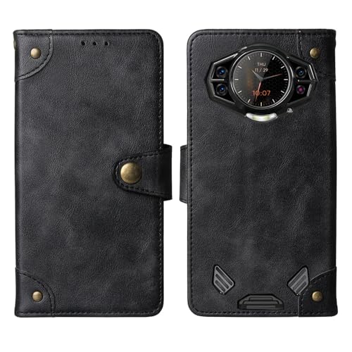 Cheshaoping Stand Leder Case Handy Schütz Hülle Für DOOGEE S200 5G 6.72" TPU Silikon Abdeckung Flip Lederhülle Handyhülle Schutzhülle Premium Wallet Cover Etui (Schwarz) von Cheshaoping