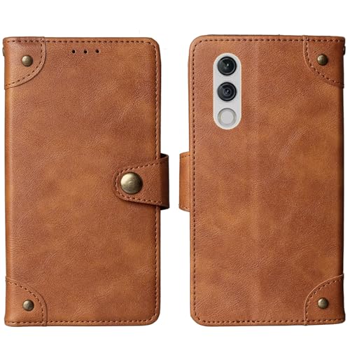 Cheshaoping Stand Leder Case Handy Schütz Hülle Für Doogee Blade10 Max 6.56" Abdeckung Flip Lederhülle Handyhülle Schutzhülle Premium Wallet Cover Etui (Braun) von Cheshaoping