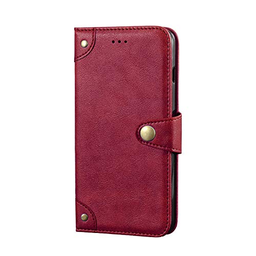 Cheshaoping Stand Leder Case Handy Schütz Hülle Für ZTE Nubia S 5G TPU Silikon Abdeckung Flip Lederhülle Handyhülle Schutzhülle Premium Wallet Cover Etui (Rot) von Cheshaoping