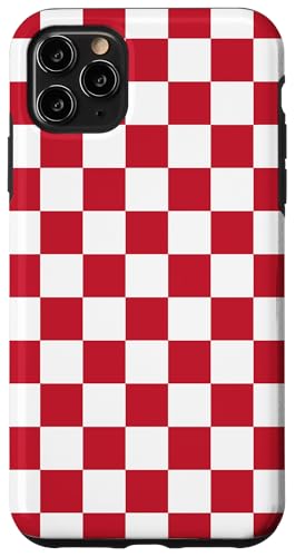 Hülle für iPhone 11 Pro Max Rotes Schachbrettmuster, kariert von Chess & Checkerboard Patterns