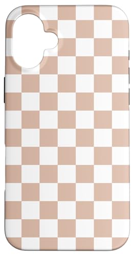 Hülle für iPhone 16 Plus Beige kariert von Chess & Checkerboard Patterns