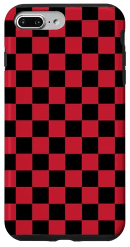 Hülle für iPhone 7 Plus/8 Plus Rot, Schwarz, Schachbrettmuster, Kariert von Chess & Checkerboard Patterns