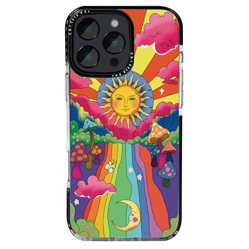 ChiCaseVer Schutzhülle für iPhone 16 Pro, künstlerisches psychedelisches Sonnen- und Mondmuster für Teenager, Mädchen, Jungen, coole, einzigartige, weiche, schlanke TPU-Schutzhülle für iPhone 16 Pro von ChiCaseVer